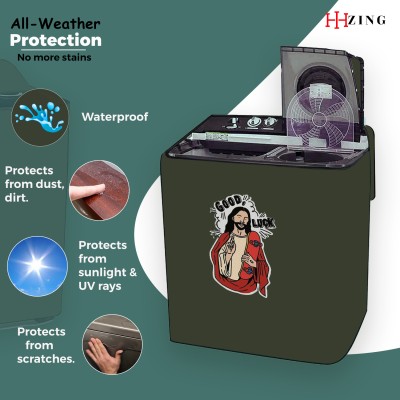 Hizing Semi-Automatic Washing Machine  Cover(Width: 85 cm, Green, Red)