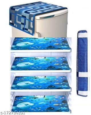 RichBox Refrigerator  Cover(Width: 54 cm, Blue, White)