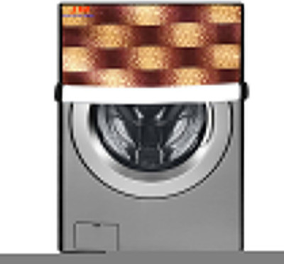 JM Homefurnishings Front Loading Washing Machine  Cover(Width: 61 cm, Brown, Yellow)