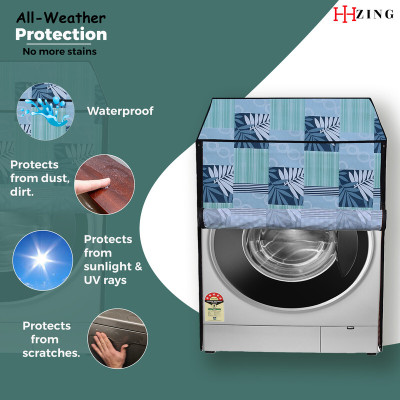 Hizing Front Loading Washing Machine  Cover(Width: 61 cm, Cyan, Blue)