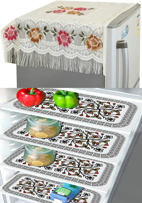 Crosmo Refrigerator  Cover(Width: 53 cm, Multicolor)