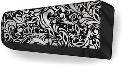 MW PRINTS Air Conditioner  Cover(Width: 88.9 cm, Black leaves)