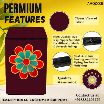 Amodori Top Loading Washing Machine  Cover(Width: 65 cm, Maroon, White)