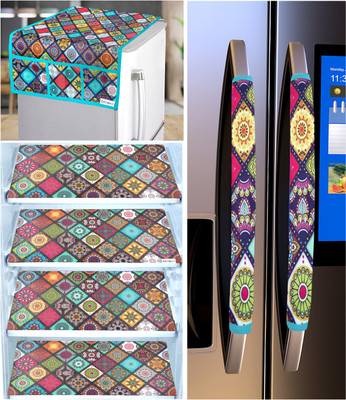 Crosmo Refrigerator  Cover(Width: 64 cm, Yellow, Red)