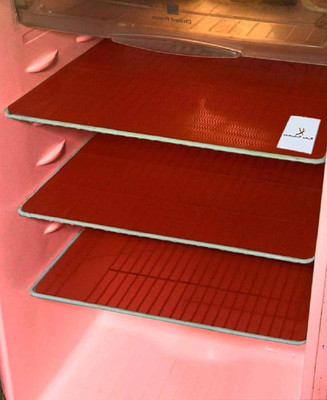 KUBER INDUSTRIES Fridge Mat(Width: 48 cm, Red)