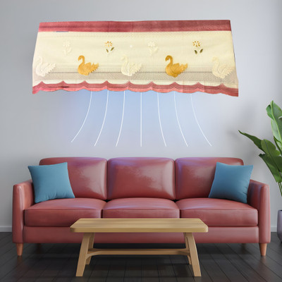 Lala Maneet Air Conditioner  Cover(Width: 97 cm, Cotton Net Split Summer AC Cover Indoor Unit for 1.5 Ton Capacity AC, Peach)