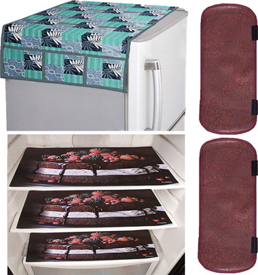 KUBER INDUSTRIES Refrigerator  Cover(Width: 56 cm, Grey & Green)