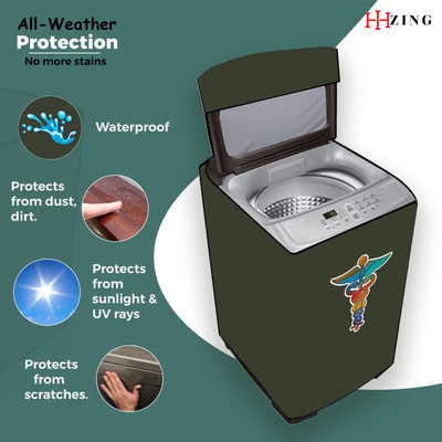 Hizing Top Loading Washing Machine  Cover(Width: 69 cm, Green, Blue)