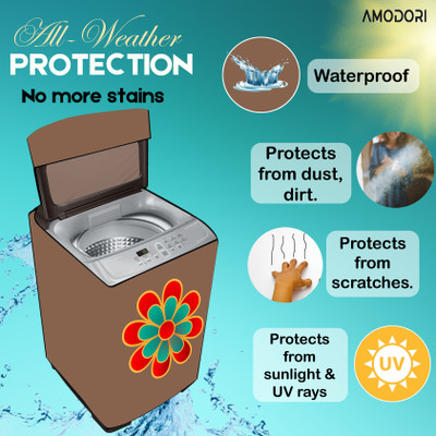 Amodori Top Loading Washing Machine  Cover(Width: 69 cm, Beige, Red)