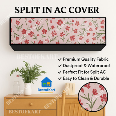 BESTOFKART Air Conditioner  Cover(Width: 111 cm, Pink)