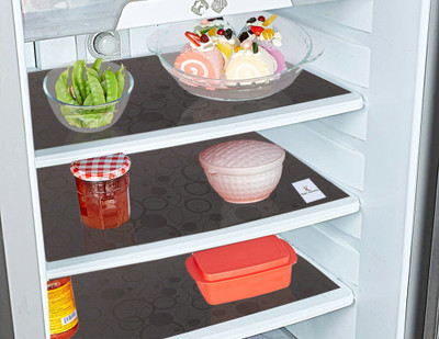 KUBER INDUSTRIES Fridge Mat(Width: 48 cm, Black)