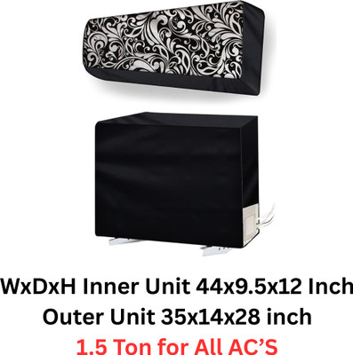 ODOTA Air Conditioner  Cover(Width: 111 cm, Black leaves and flowers)