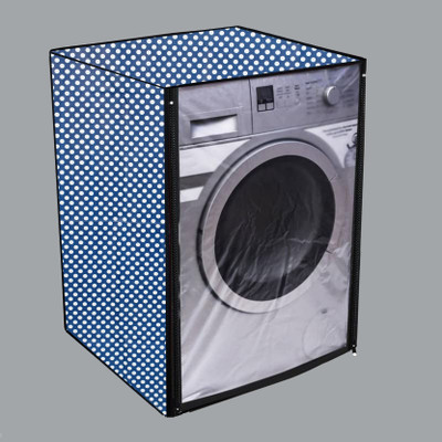 Housz Nation Front Loading Washing Machine  Cover(Width: 64 cm, Blue, White)