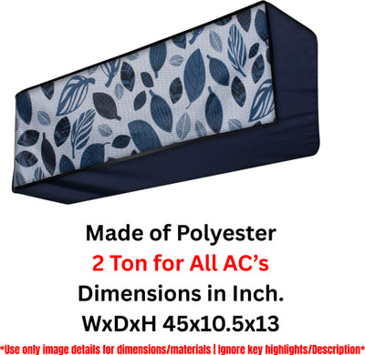 dyanifashion Air Conditioner  Cover(Width: 111 cm, Blue Grey Leaf)