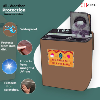 Hizing Semi-Automatic Washing Machine  Cover(Width: 81 cm, Beige, Orange)