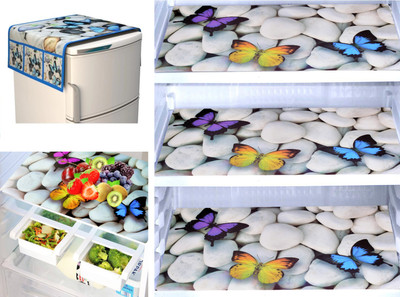 ARTESHKK Refrigerator  Cover(Width: 30 cm, Multicolor)