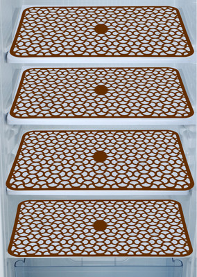 E-Retailer Fridge Mat(Width: 43 cm, PVC) Mats Set of 4 Pcs (Color-Plain Brown)