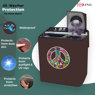 Hizing Semi-Automatic Washing Machine  Cover(Width: 83 cm, Brown, Purple)