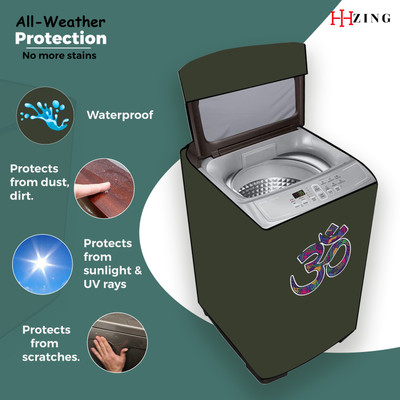Hizing Top Loading Washing Machine  Cover(Width: 70 cm, Green, Pink)