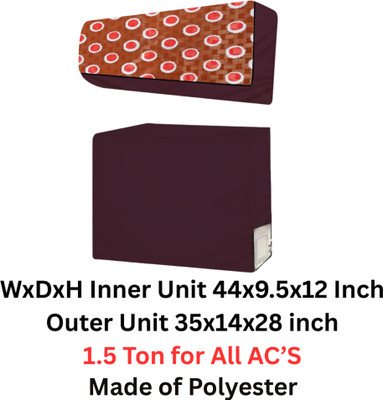 ASHTAAPAD Air Conditioner  Cover(Width: 111 cm, Brown Red)