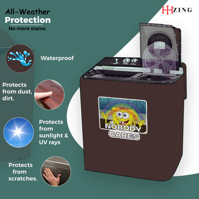 Hizing Semi-Automatic Washing Machine  Cover(Width: 99 cm, Brown, White)