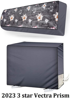 MW PRINTS Air Conditioner  Cover(Width: 111.76 cm, Grey Flower)