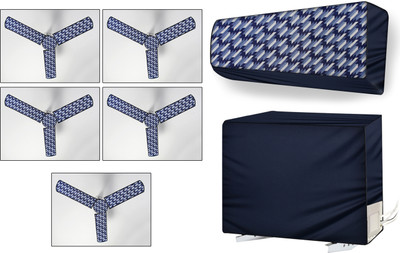 Stylista Air Conditioner  Cover(Width: 111.8 cm, Symmetric Blue)