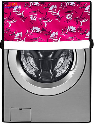 JM Homefurnishings Front Loading Washing Machine  Cover(Width: 67 cm, Pink, White)