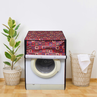 Glassiano Front Loading Washing Machine  Cover(Width: 66.04 cm, Maroon, Red)