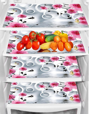SANRAKSSHAN Fridge Mat(Width: 32 cm, Multicolor, Transparent)