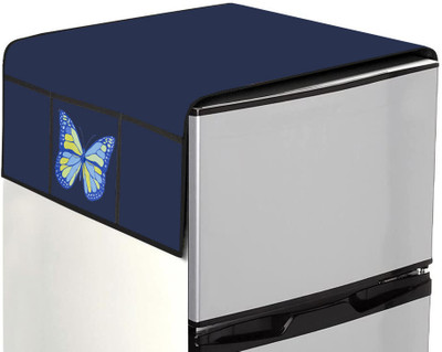 JM Homefurnishings Refrigerator  Cover(Width: 55.89 cm, Blue)
