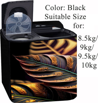 Declooms Semi-Automatic Washing Machine  Cover(Width: 94 cm, Black)