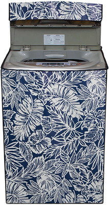 Wings Star Top Loading Washing Machine  Cover(Width: 57 cm, Blue White Leafy)
