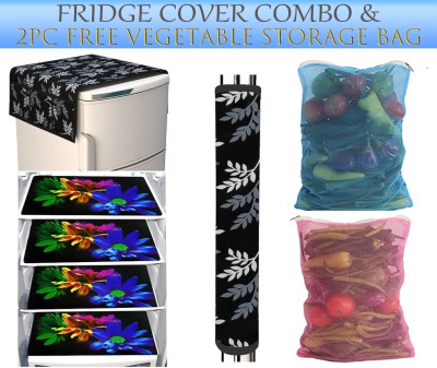 Kanushi Industries Refrigerator  Cover(Width: 98 cm, Black)