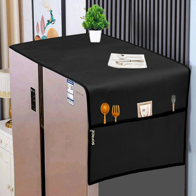 Sofroz Refrigerator  Cover(Width: 170 cm, Black1)