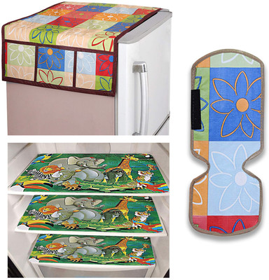KUBER INDUSTRIES Refrigerator  Cover(Width: 98 cm, Green)