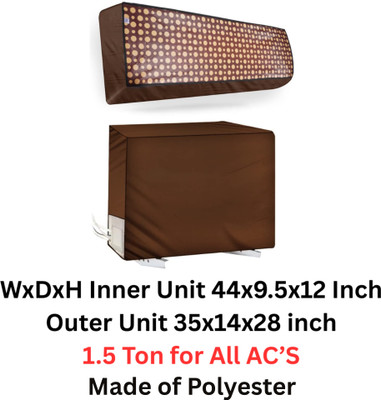AG Creations Air Conditioner  Cover(Width: 111 cm, Brown::Clear)