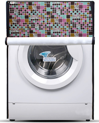 AAVYA UNIQUE FASHION Front Loading Washing Machine  Cover(Width: 63 cm, Black, Pink)