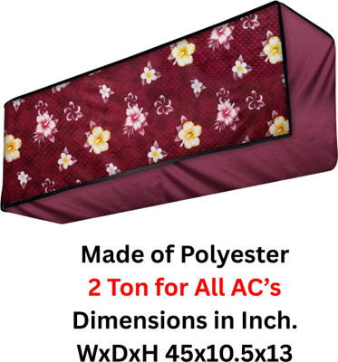 BZILO Air Conditioner  Cover(Width: 111 cm, Maroon Flower)