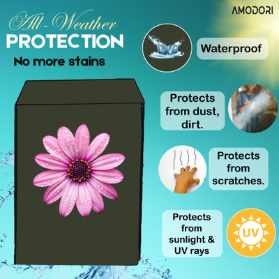 Amodori Front Loading Washing Machine  Cover(Width: 61 cm, Green, Pink)