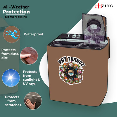 Hizing Semi-Automatic Washing Machine  Cover(Width: 92 cm, Beige, Multicolor)