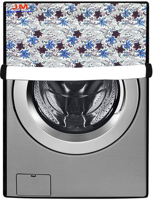JM Homefurnishings Front Loading Washing Machine  Cover(Width: 64 cm, Maroon, Blue)