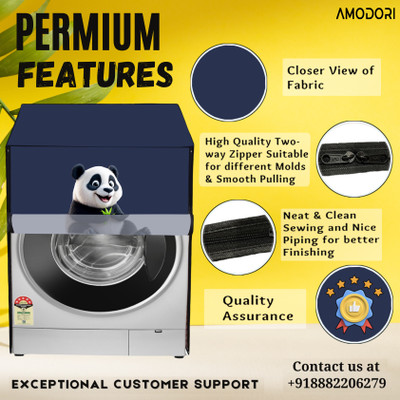 Amodori Front Loading Washing Machine  Cover(Width: 78 cm, Blue, White)