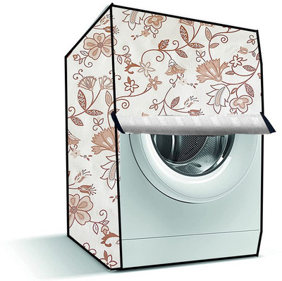 Delideal Front Loading Washing Machine  Cover(Width: 54 cm, Light Brown, White)