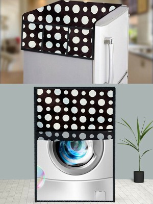 JM Homefurnishings Front Loading Washing Machine  Cover(Width: 62 cm, Black, White)