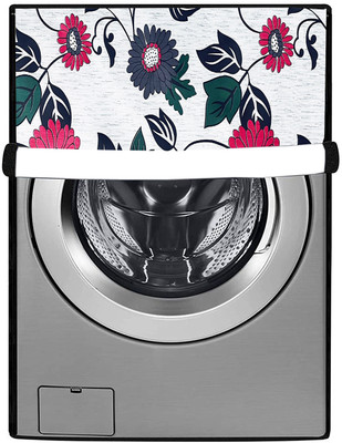 JM Homefurnishings Front Loading Washing Machine  Cover(Width: 71 cm, Blue, White)