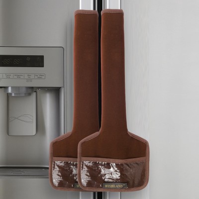 Wishland Refrigerator Handle  Cover(Width: 20 cm, Velvet Brown (14x6) inches)