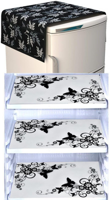 RichBox Refrigerator  Cover(Width: 54 cm, Black, White)