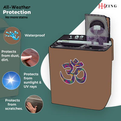 Hizing Semi-Automatic Washing Machine  Cover(Width: 72 cm, Beige, Pink)