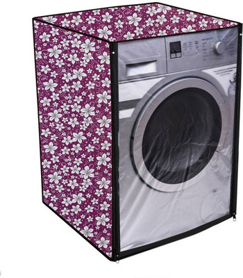 Nitasha Front Loading Washing Machine  Cover(Width: 61 cm, Magenta, White)